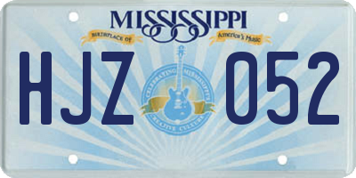 MS license plate HJZ052