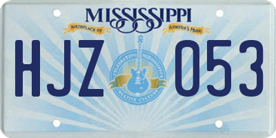 MS license plate HJZ053