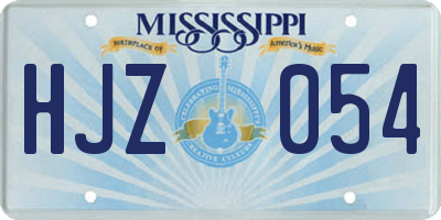 MS license plate HJZ054