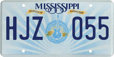 MS license plate HJZ055