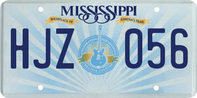 MS license plate HJZ056