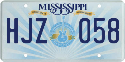 MS license plate HJZ058