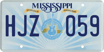 MS license plate HJZ059