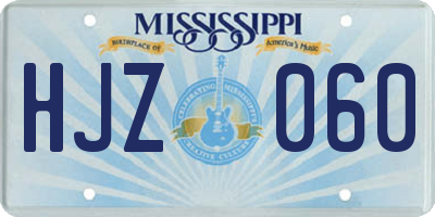 MS license plate HJZ060