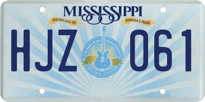 MS license plate HJZ061