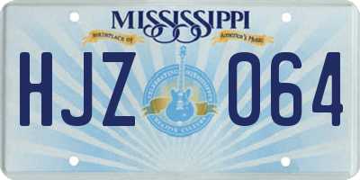 MS license plate HJZ064
