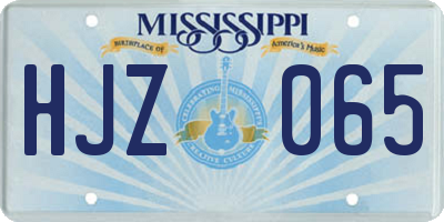 MS license plate HJZ065