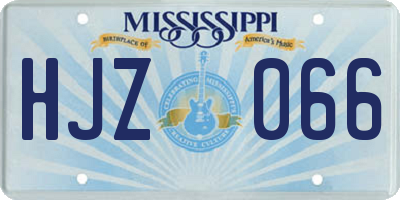 MS license plate HJZ066