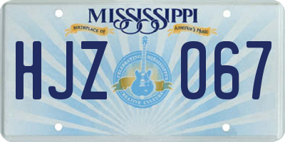 MS license plate HJZ067