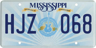MS license plate HJZ068