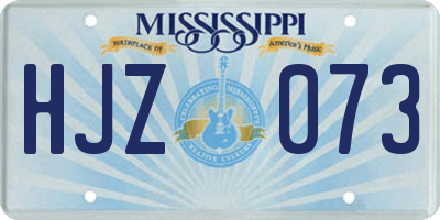 MS license plate HJZ073