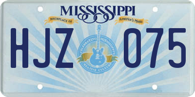 MS license plate HJZ075