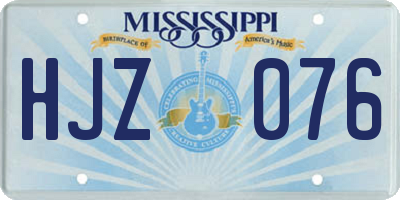 MS license plate HJZ076