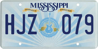 MS license plate HJZ079