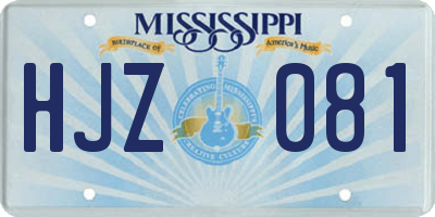 MS license plate HJZ081