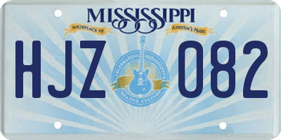 MS license plate HJZ082