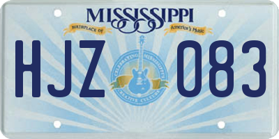 MS license plate HJZ083