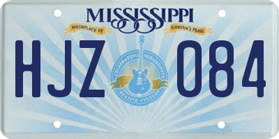MS license plate HJZ084
