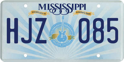 MS license plate HJZ085
