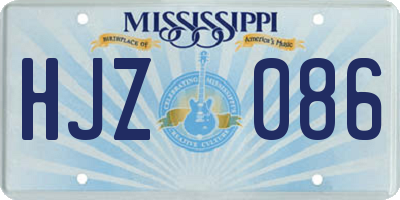 MS license plate HJZ086