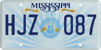 MS license plate HJZ087