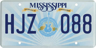 MS license plate HJZ088