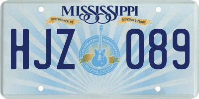 MS license plate HJZ089