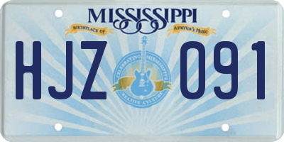 MS license plate HJZ091