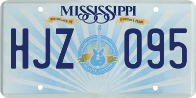 MS license plate HJZ095