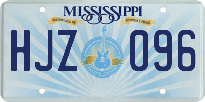 MS license plate HJZ096