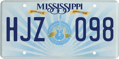 MS license plate HJZ098