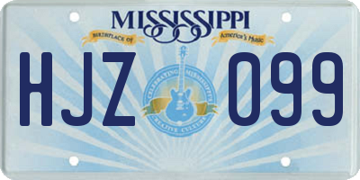 MS license plate HJZ099