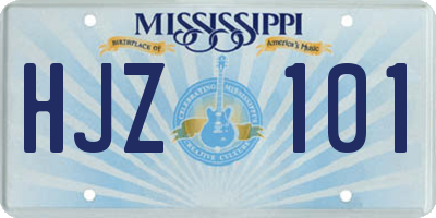 MS license plate HJZ101