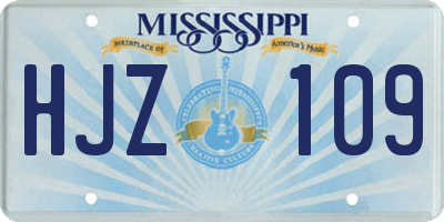 MS license plate HJZ109