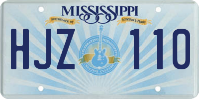 MS license plate HJZ110