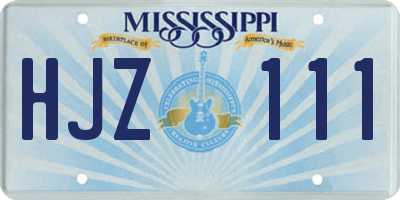 MS license plate HJZ111