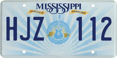 MS license plate HJZ112