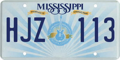 MS license plate HJZ113