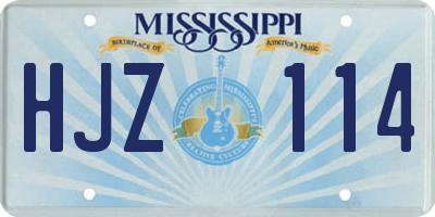 MS license plate HJZ114