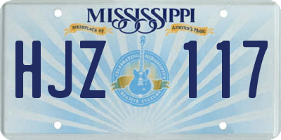 MS license plate HJZ117