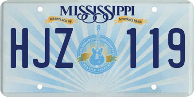 MS license plate HJZ119