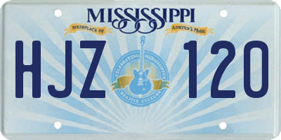 MS license plate HJZ120