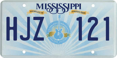 MS license plate HJZ121
