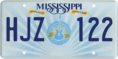 MS license plate HJZ122