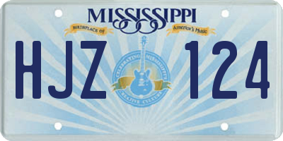 MS license plate HJZ124