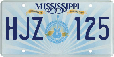 MS license plate HJZ125