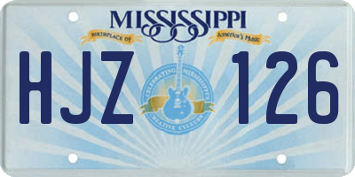 MS license plate HJZ126