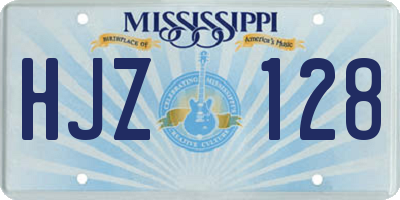 MS license plate HJZ128
