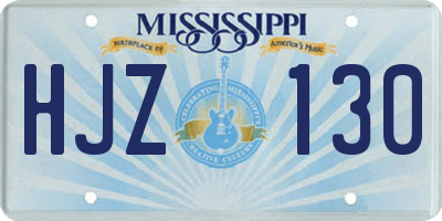 MS license plate HJZ130
