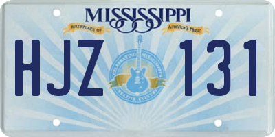 MS license plate HJZ131